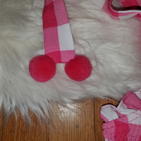 TCEC Smocked Pink and White Gingham Top With Pom Poms - Picture 10 of 10